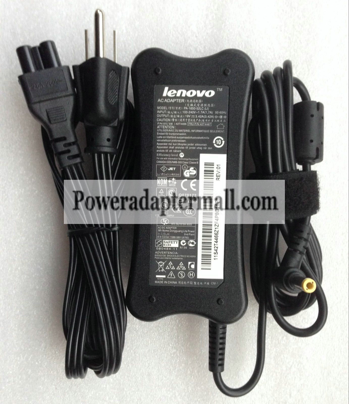 Original Lenovo PA-1650-52LC 19V 3.42A 65W AC Power Adapter Cord